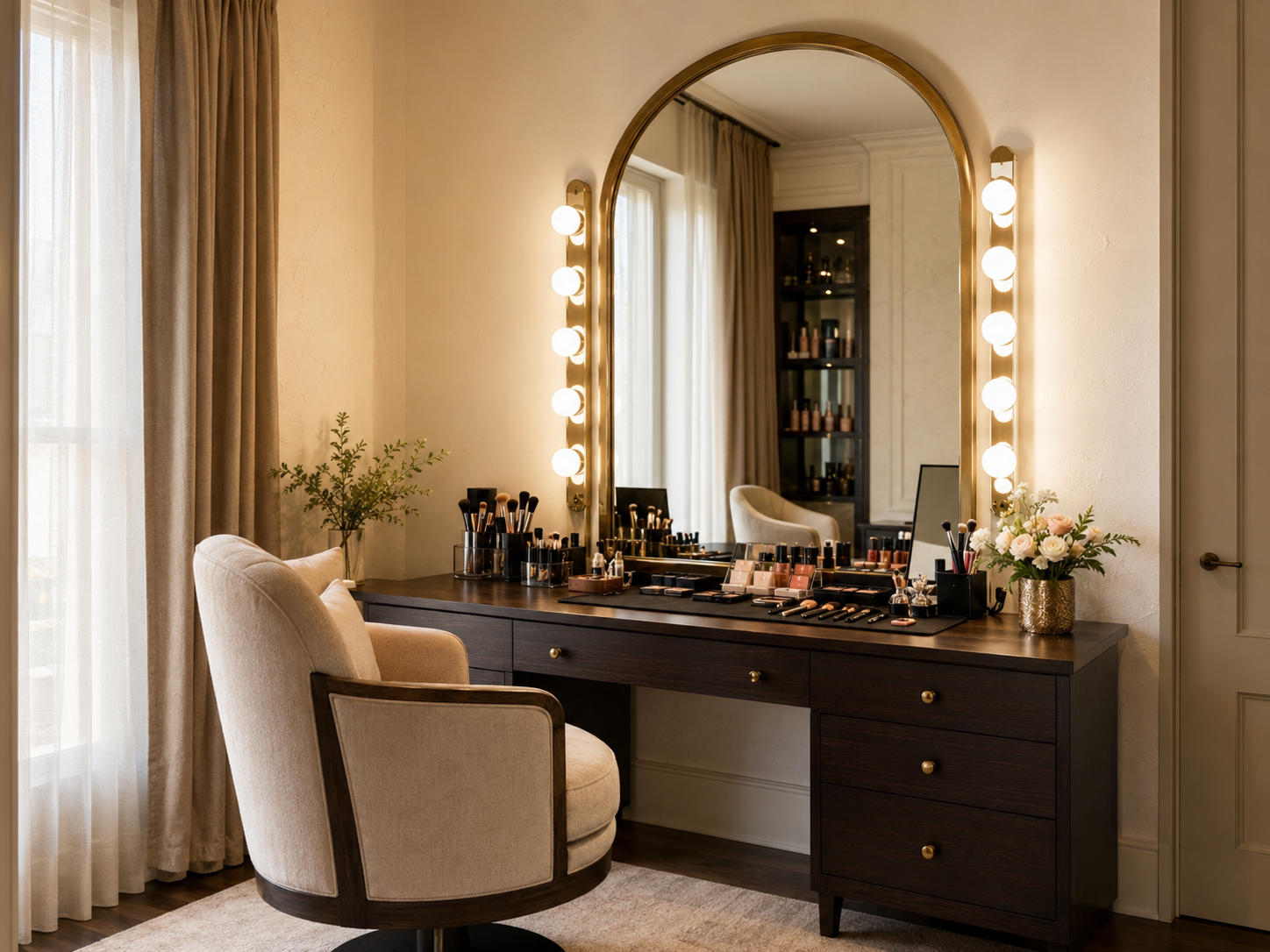 Makeup vanity at Aria Studio Studio