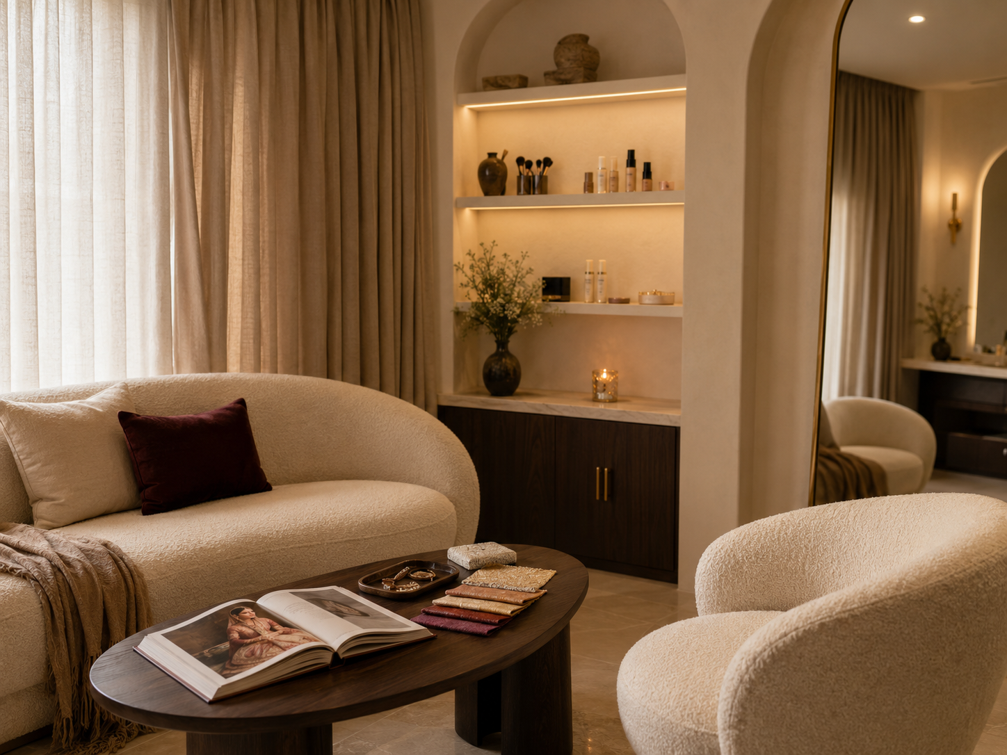 Luxury makeup station at Aria Studio Studio